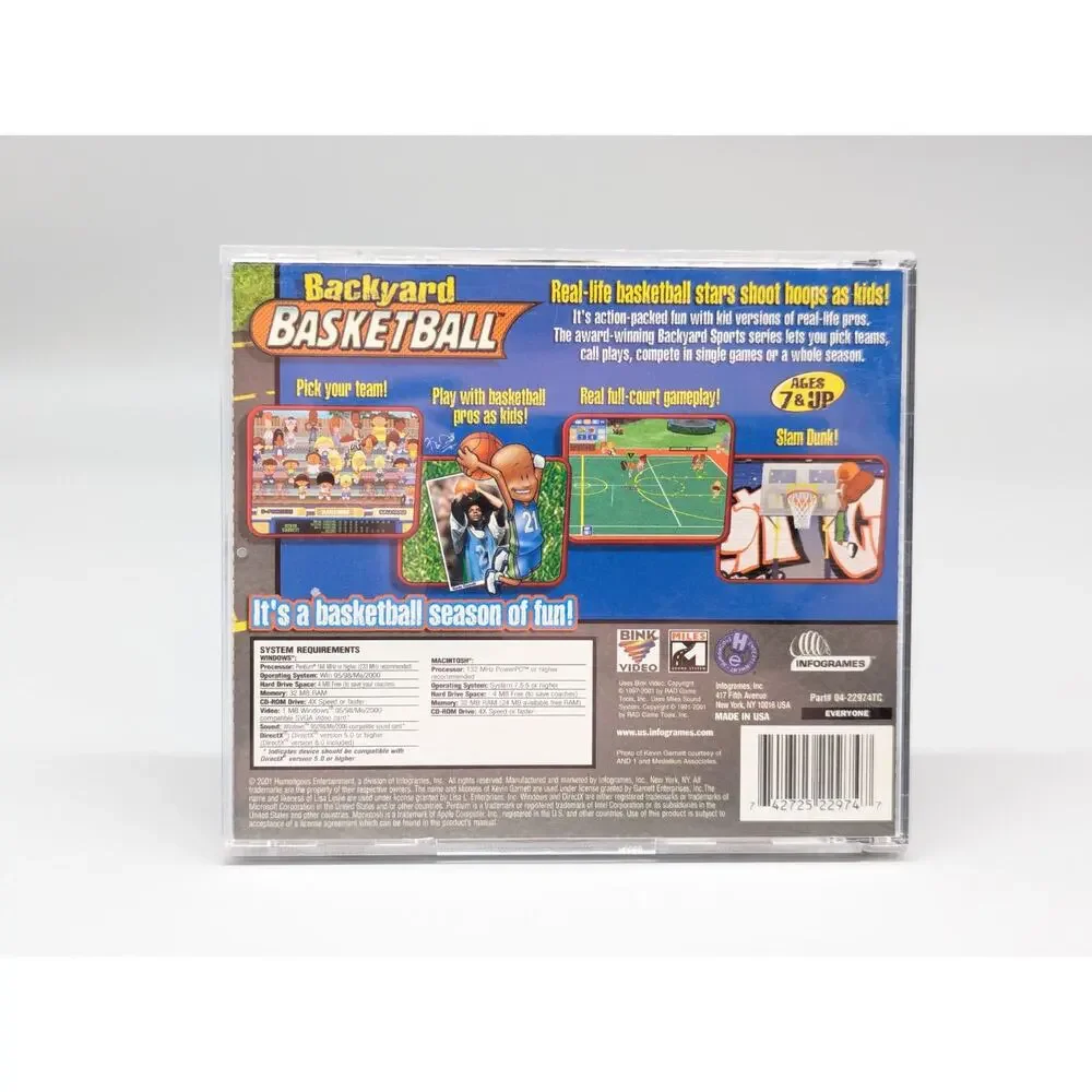 Infogames Backyard Basketball 2001 PC CD ROM Video Game Windows Mac Tested